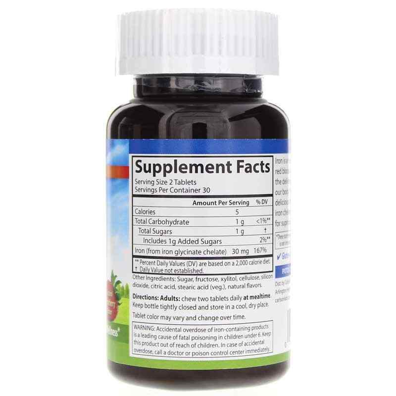 Chewable Iron Strawberry, 60 Tablets, by Carlson Labs, image #2