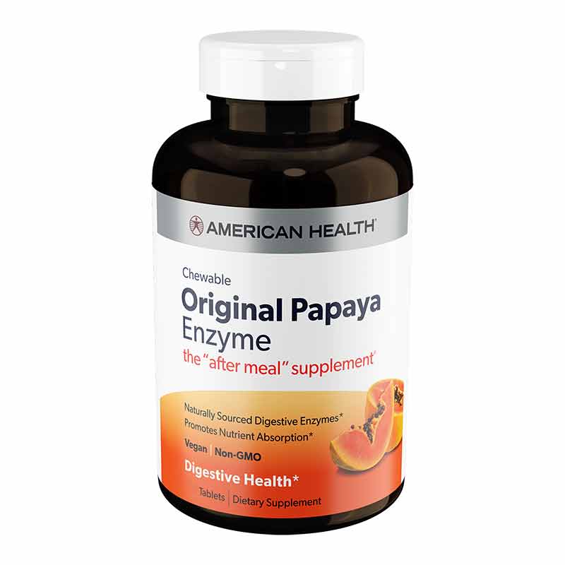 Chewable Original Papaya Enzyme, 250 Chewable Tablets, by American Health