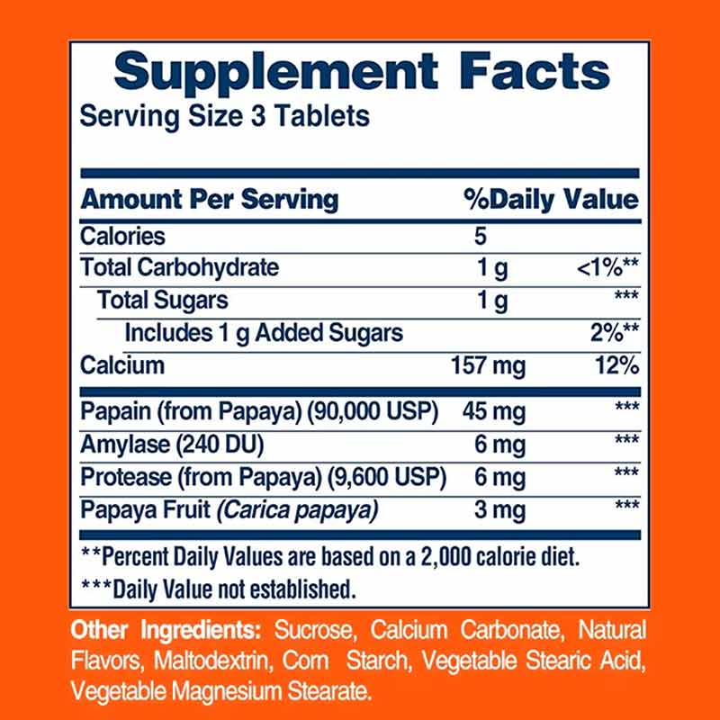 Chewable Original Papaya Enzyme, 600 Chewable Tablets, by American Health, image #2