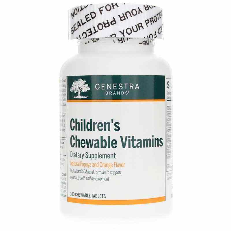 Children's Chewable Vitamins Papaya & Orange Flavor, by Genestra