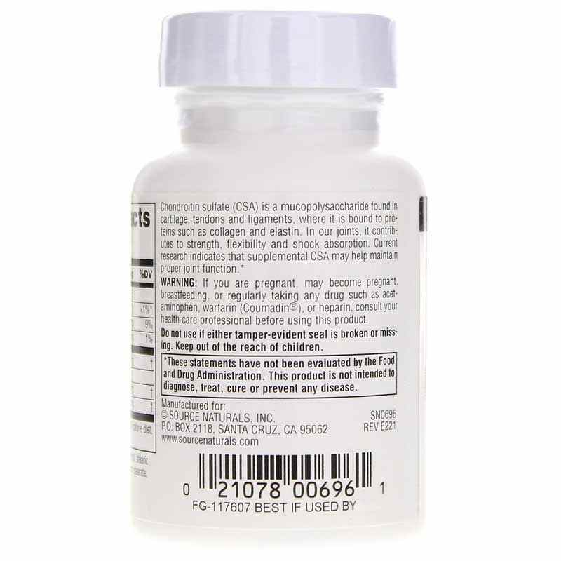 Chondroitin Sulfate 400 Mg, 30 Tablets, by Source Naturals, image #3