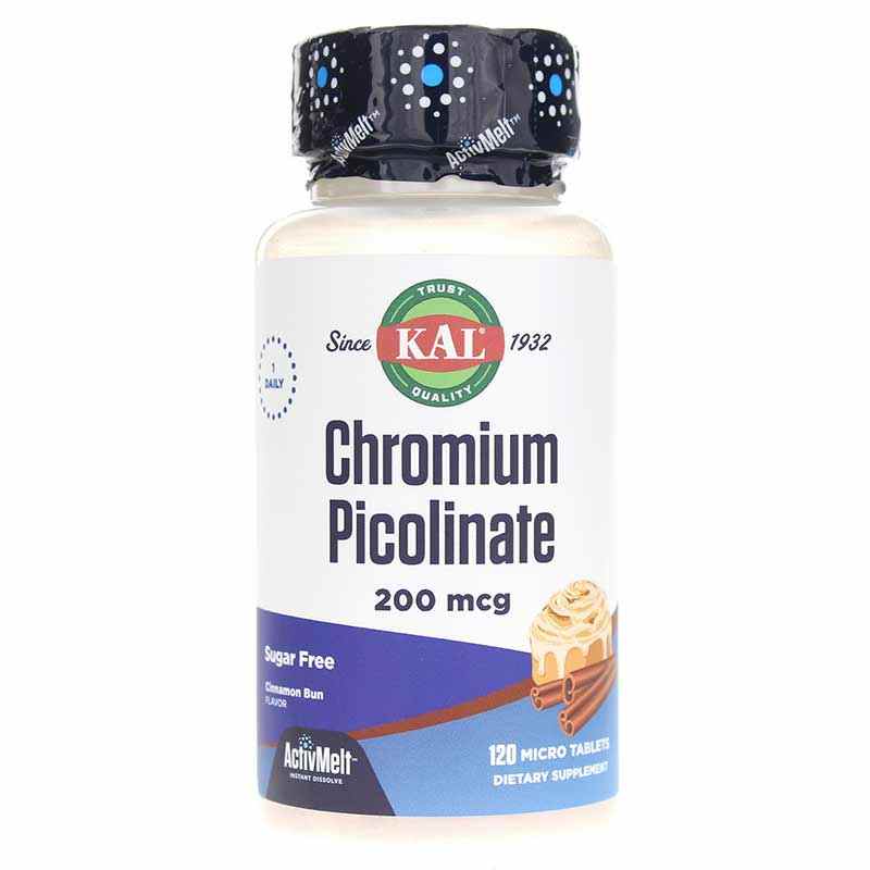 Chromium Picolinate 200 Mcg ActivMelt, Cinnamon Bun, 120 Tablets, by Kal