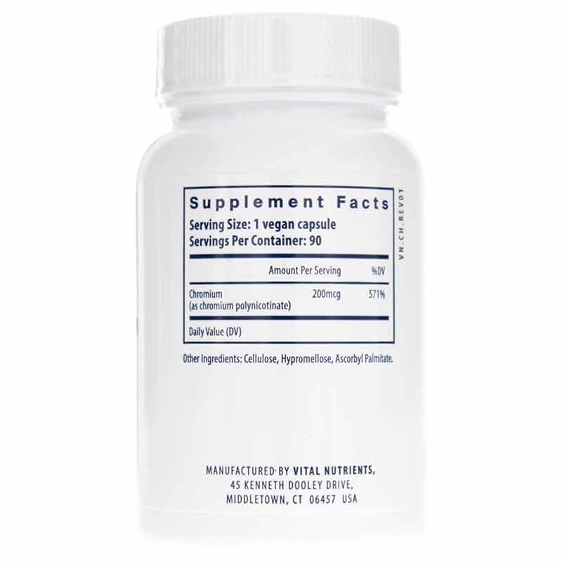 Chromium (polynicotinate) 200 Mcg, by Vital Nutrients, image #2