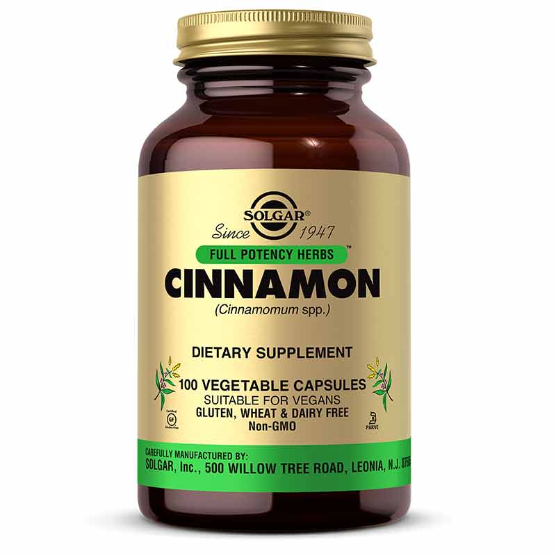 Cinnamon, 100 Veg Capsules, by Solgar