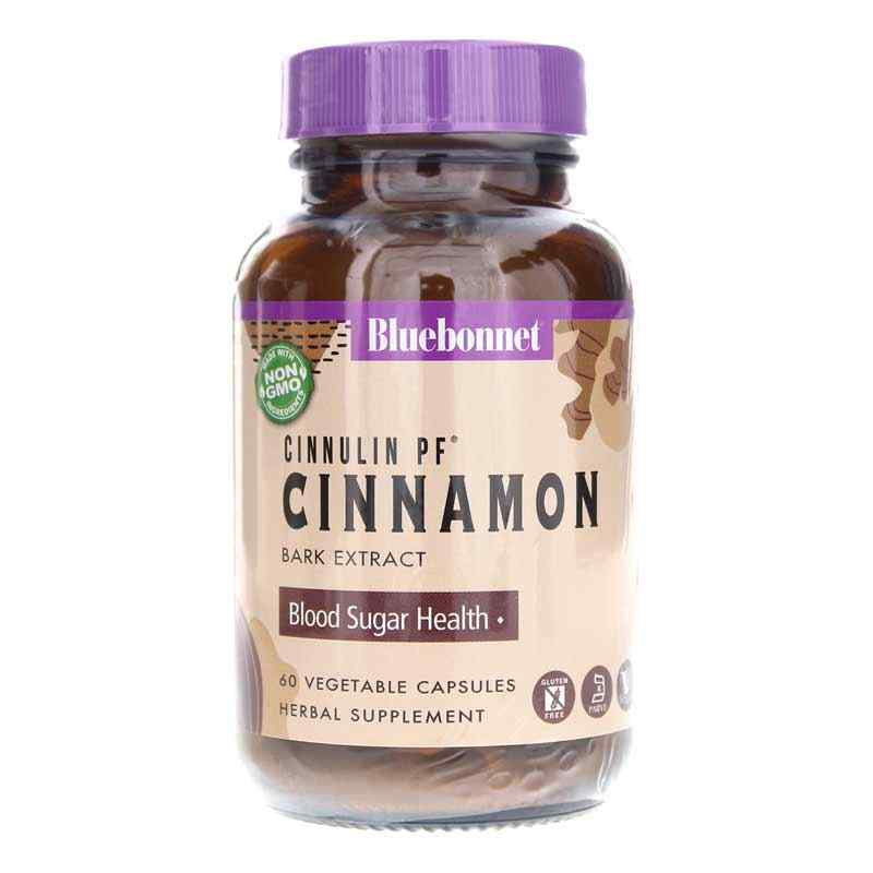 Cinnulin PF Cinnamon Bark Extract, 60 Veg Capsules, by Bluebonnet