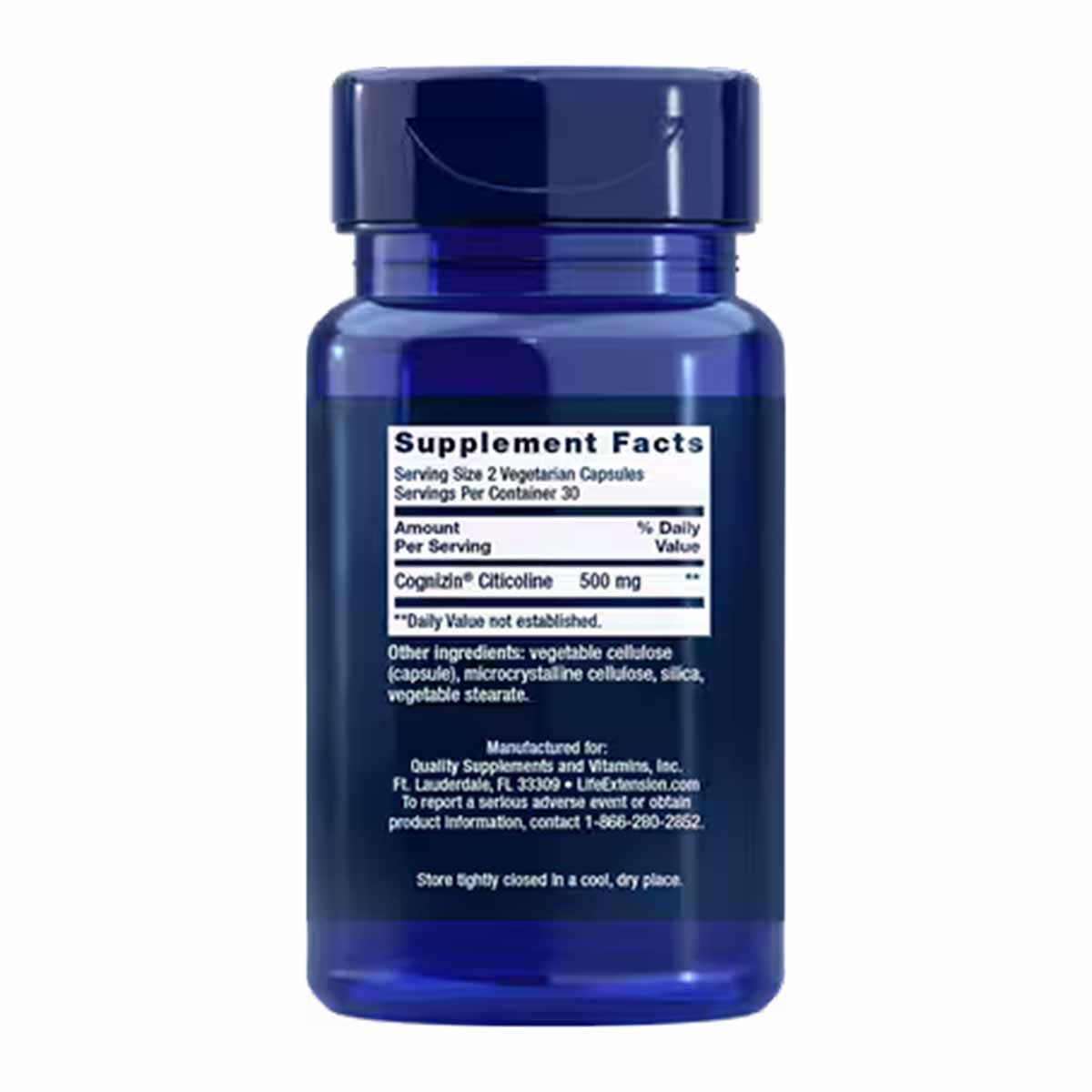 Citicoline CDP-Choline, 60 Veg Capsules, by Life Extension