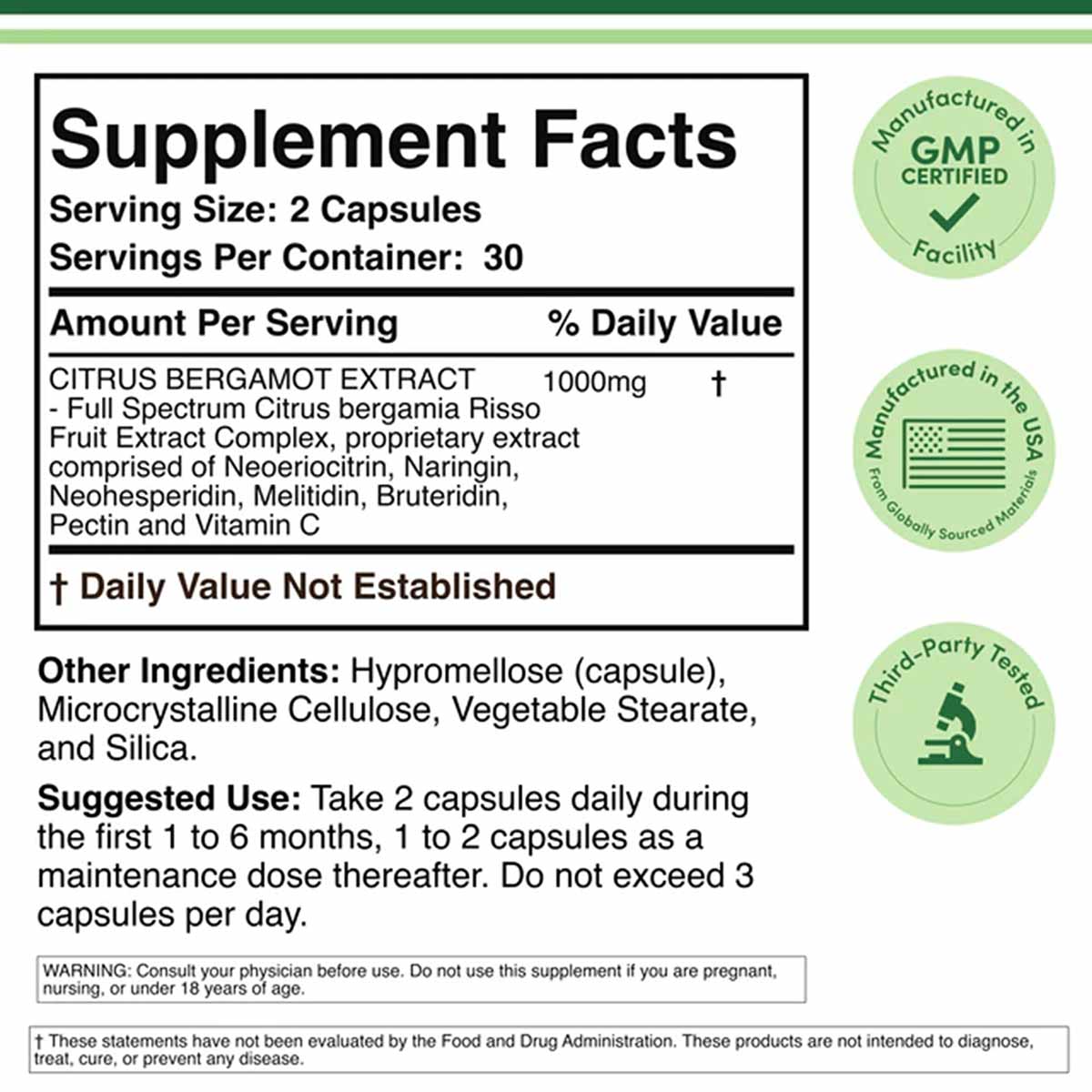 Citrus Bergamot Extract, by Double Wood Supplements