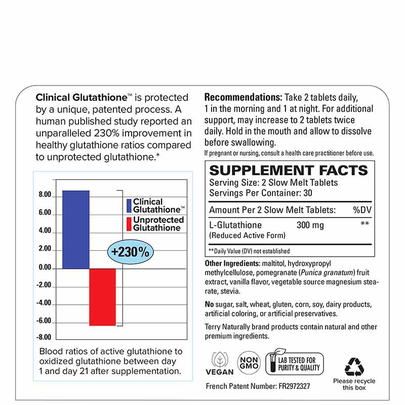 Terry Naturally Clinical Glutathione, 60 Tablets Terry Naturally Clinical Glutathione, 60 Tablets