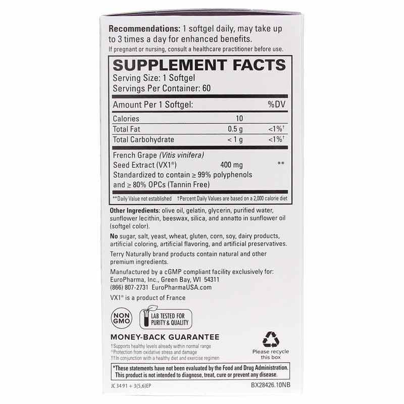 Clinical OPC Extra Strength French Grape Seed Extract, by Terry Naturally, image #2