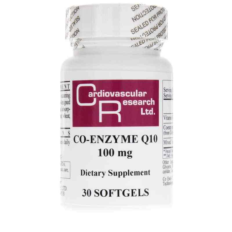 Co-Enzyme Q10 100 Mg, 30 Softgels, by Cardiovascular Research
