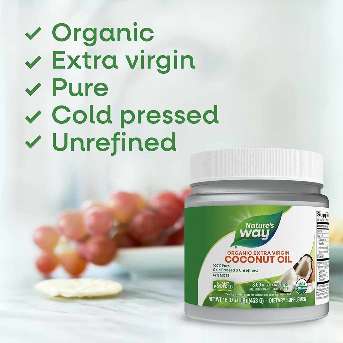 Coconut Oil Organic Extra Virgin, by Natures Way
