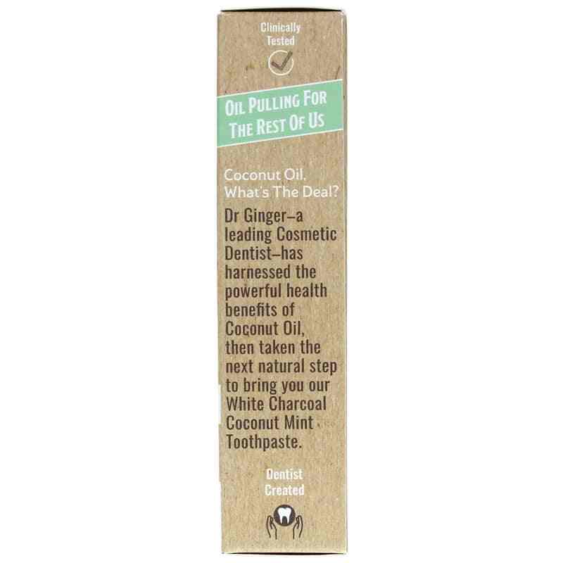 Coconut Oil Toothpaste with White Charcoal, 1.25 Oz, by Dr. Gingers, image #3