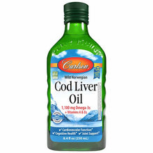 Cod Liver Oil 1100 Mg Omega-3s Liquid, Unflavored, 8.4 Oz, by Carlson Labs