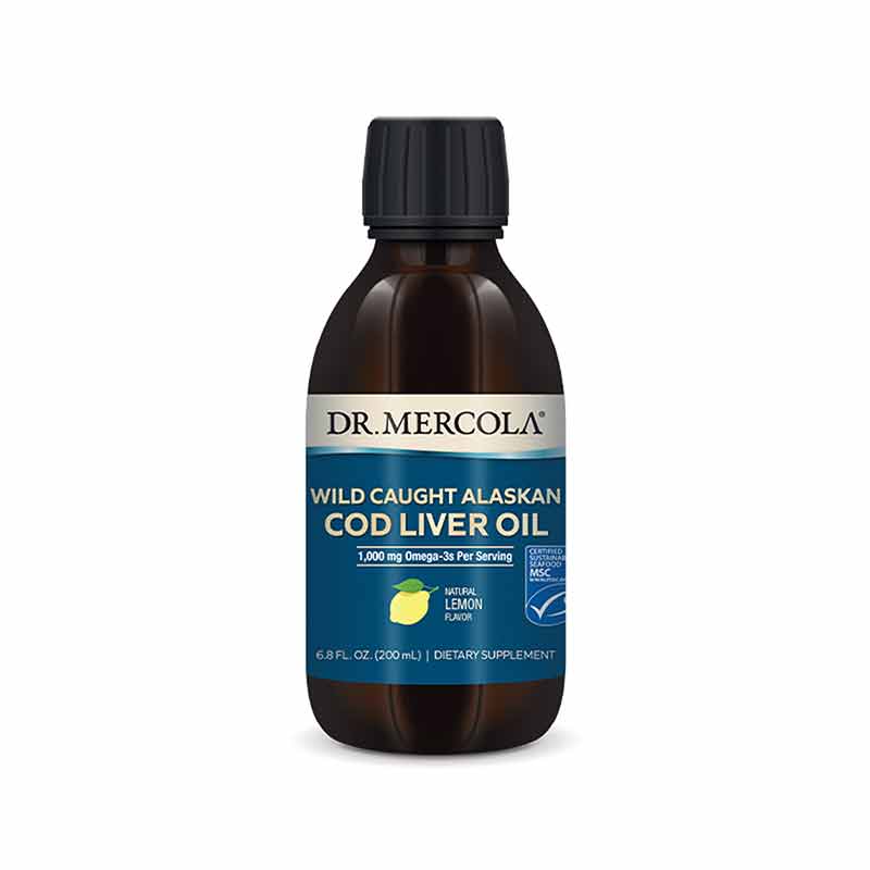 Cod Liver Oil Liquid, Lemon, 6.8 Oz, by Dr. Mercola