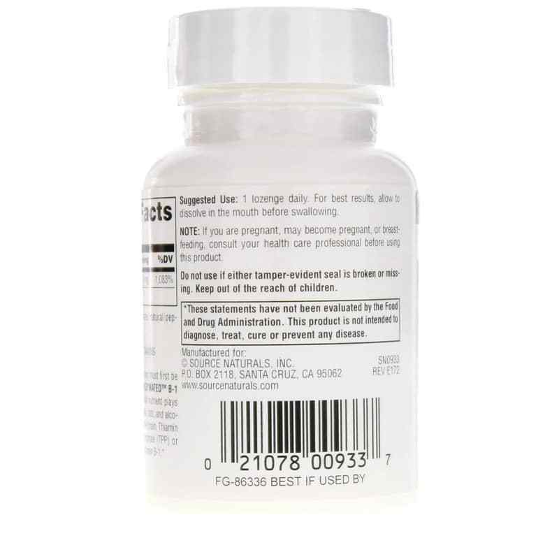 Coenzymated B-1 as Cocarboxylase, 60 Lozenges, by Source Naturals, image #3