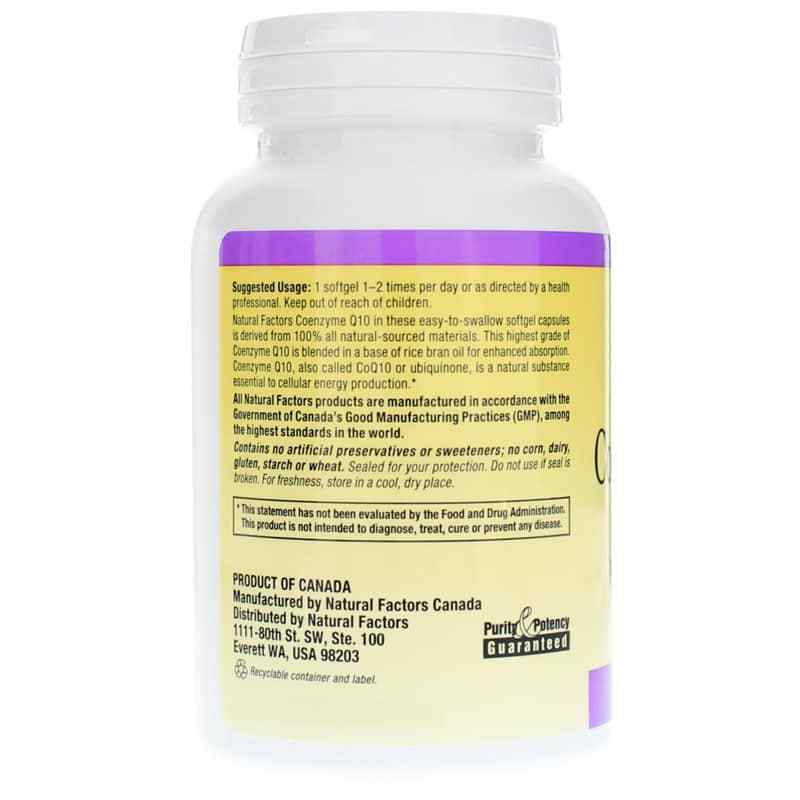 Coenzyme Q10 100 Mg, 120 Softgels, by Natural Factors, image #3