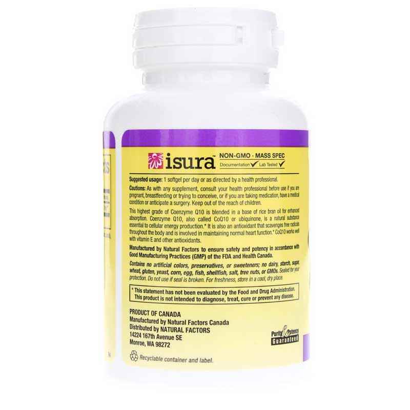 Coenzyme Q10 200 Mg, 60 Softgels, by Natural Factors, image #3
