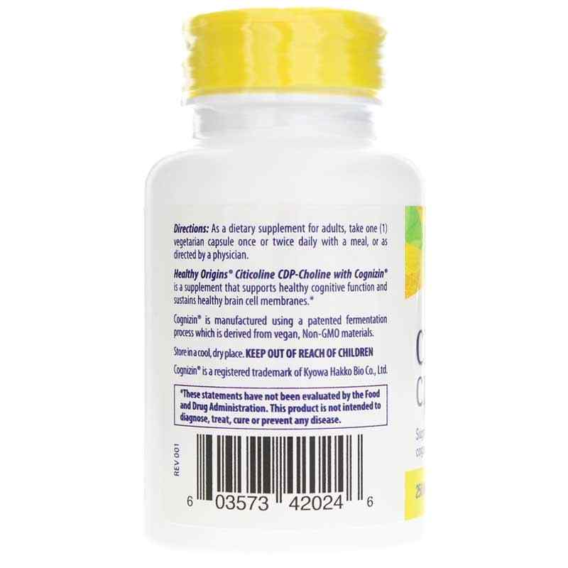 Cognizin Citicholine 250 Mg, 60 Veg Capsules, by Healthy Origins, image #3
