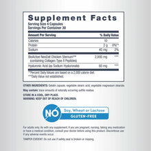 Supplement Facts label showing serving size of 4 capsules, 30 servings per container, with ingredients including BioActive Ne