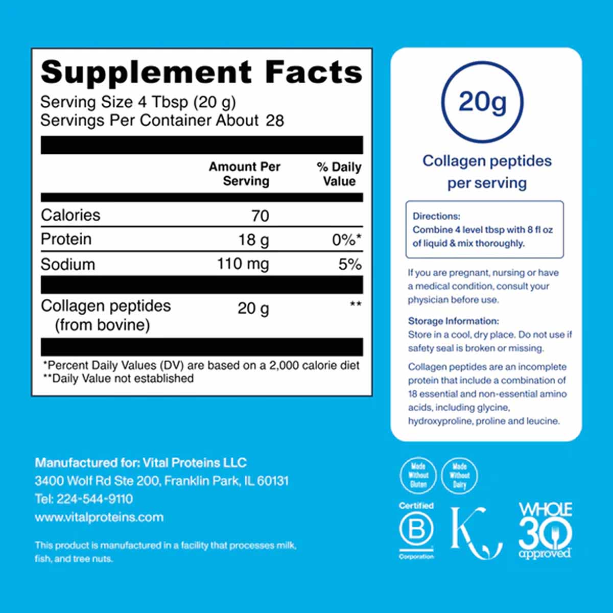 Collagen Peptides Powder, by Vital Proteins