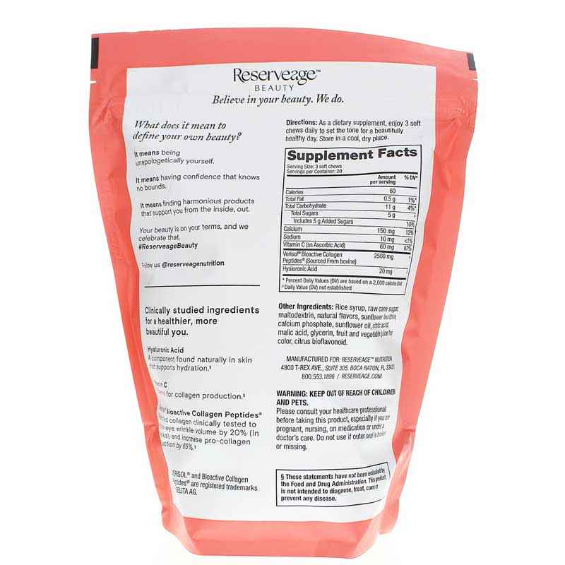 Collagen Replenish Fruit Chews, Mixed Fruit, by Reserveage Nutrition, image #2