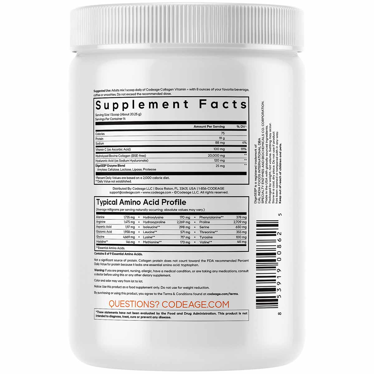 Collagen Vitamin C+ Powder, by Codeage