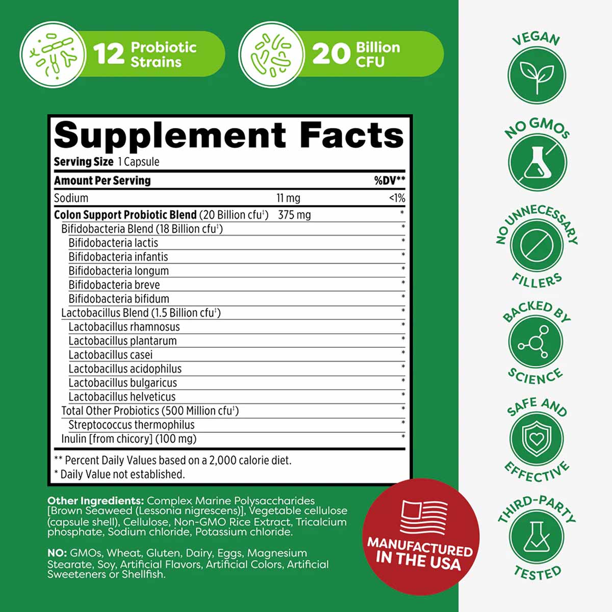 Colon Support Probiotic, 30 Capsules, by Probulin