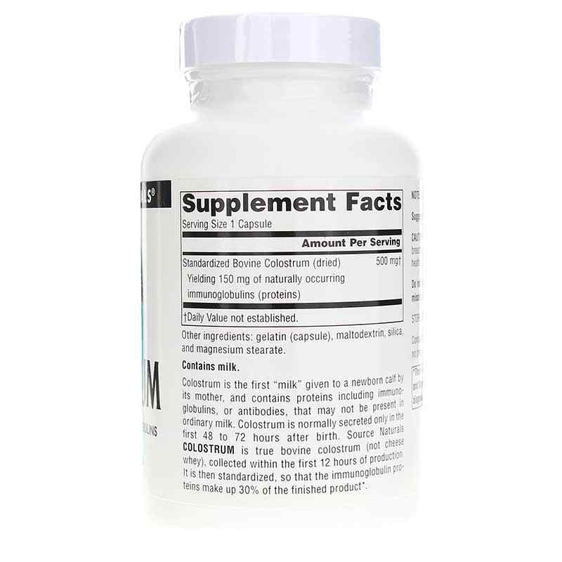 Colostrum 500 Mg, 120 Capsules, by Source Naturals, image #2