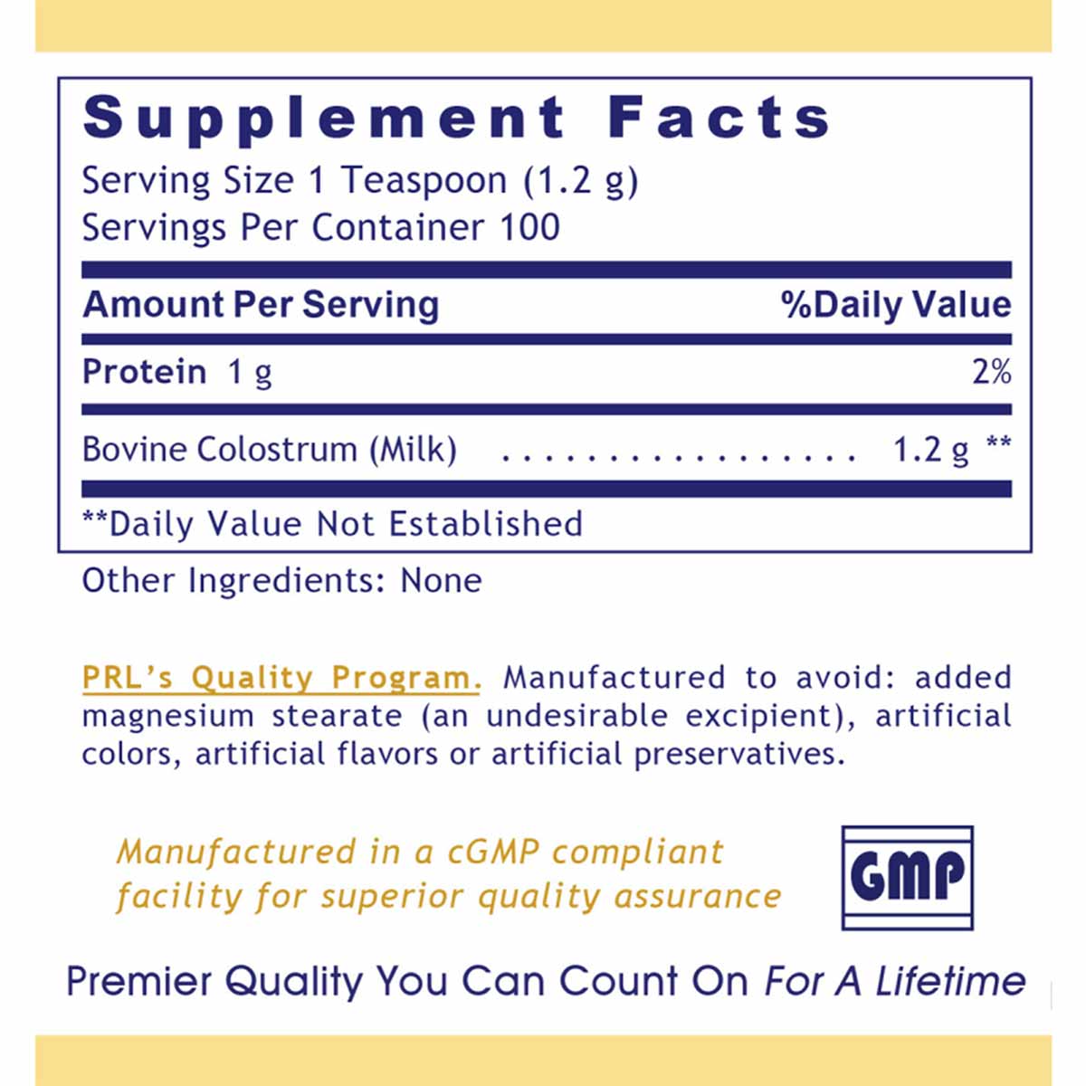 Colostrum-IgG Powder, 4 Oz, by Premier Research Labs