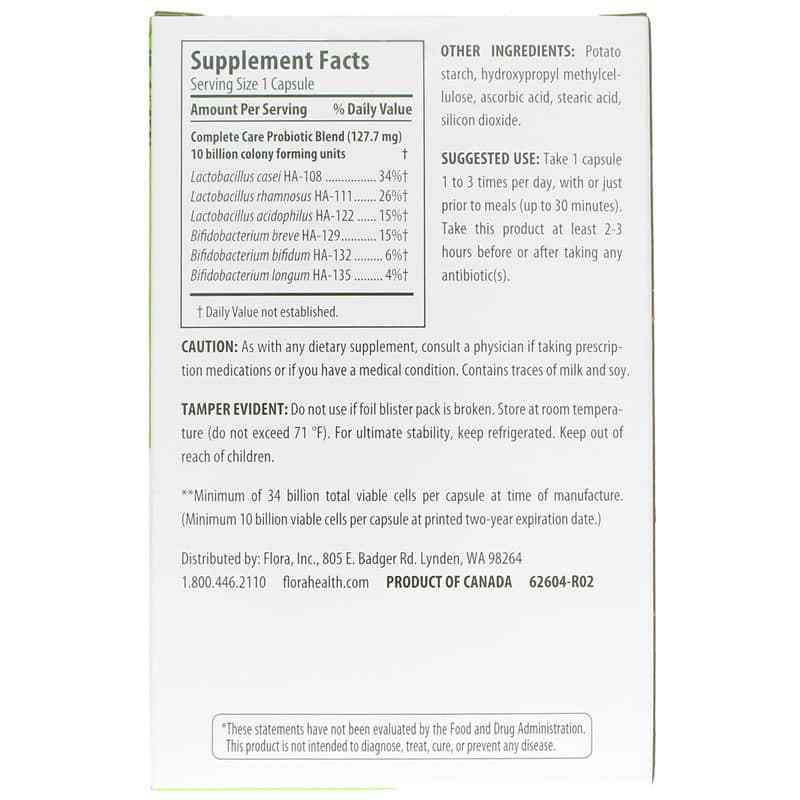 Complete Care Probiotic Shelf-Stable 34 Billion Cells, by Flora, image #3