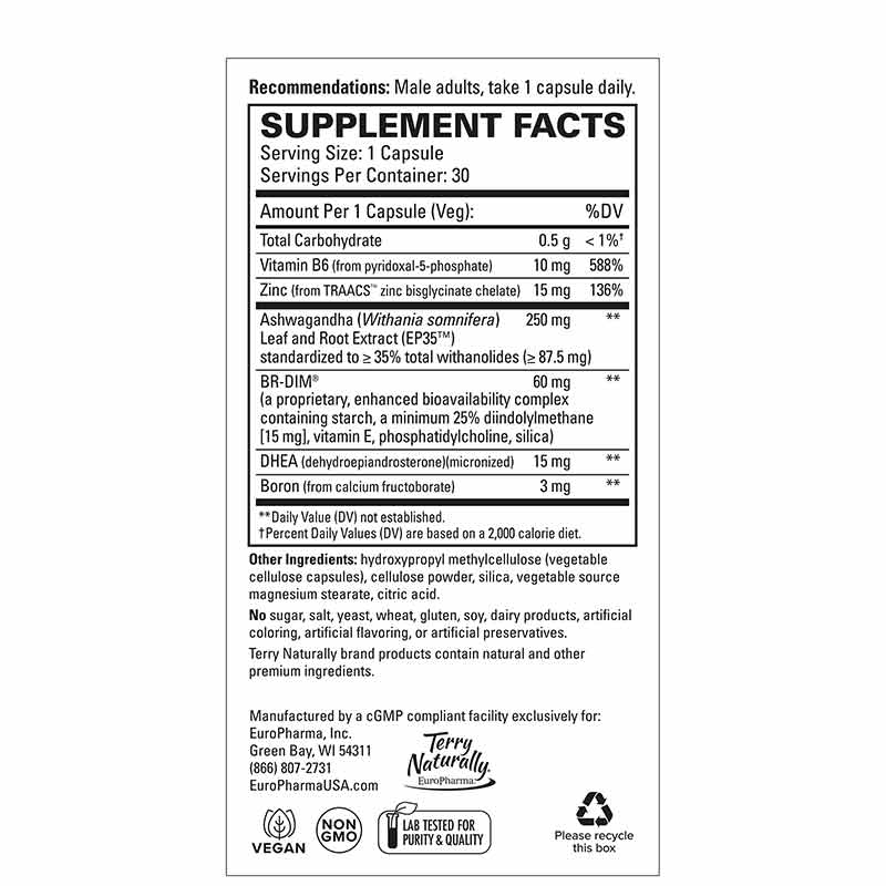 Complete Testosterone Support, 30 Capsules, by Terry Naturally, image #4