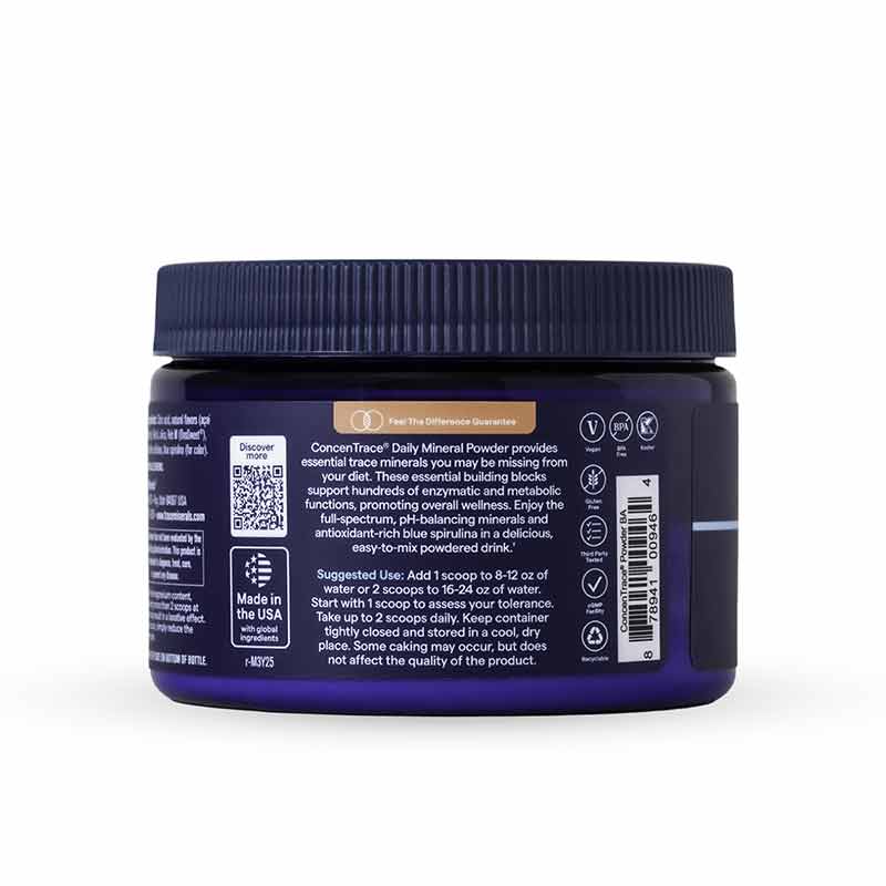 ConcenTrace Daily Mineral Powder, Blue Acai, 12 Oz, by Trace Minerals Research, image #2