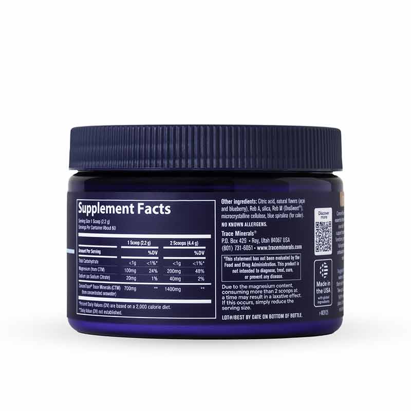 ConcenTrace Daily Mineral Powder, Blue Acai, 12 Oz, by Trace Minerals Research, image #3
