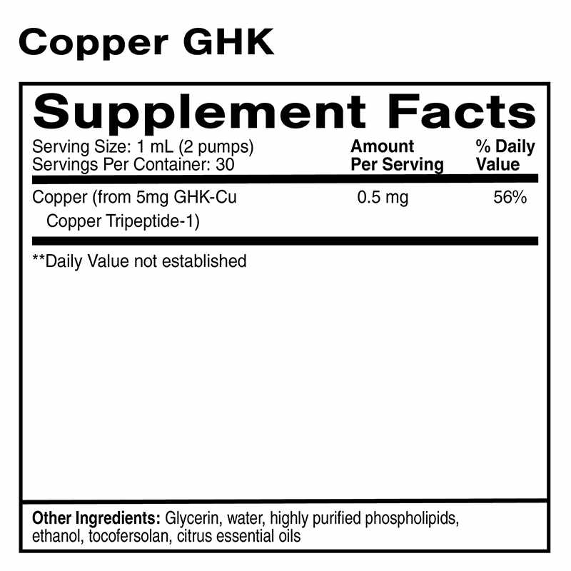Copper GHK, Quicksilver Scientific Natural Healthy Concepts Copper GHK, Quicksilver Scientific Natural Healthy Concepts