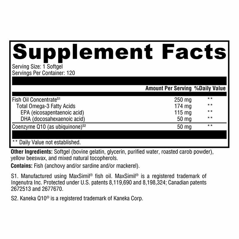 CoQmax Omega 50 Mg, 120 Softgels, by Xymogen, image #2