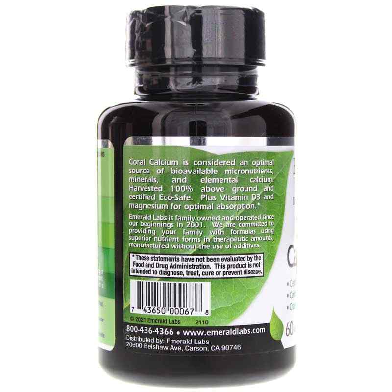 Coral Calcium+, 60 Veg Capsules, by Emerald, image #3