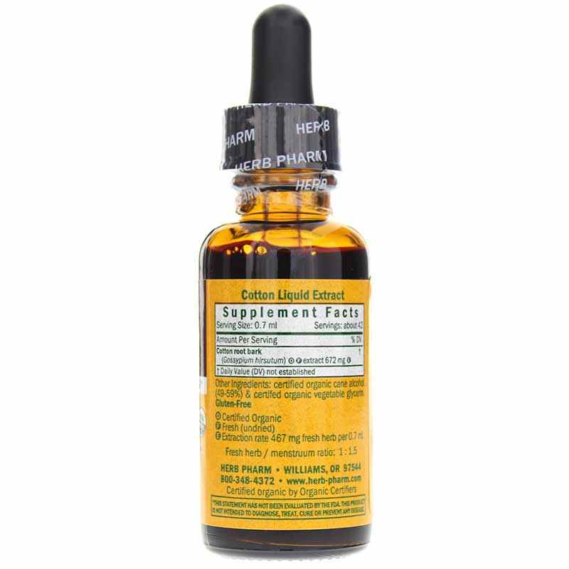 Cotton Extract, 1 Oz, by Herb Pharm, image #2