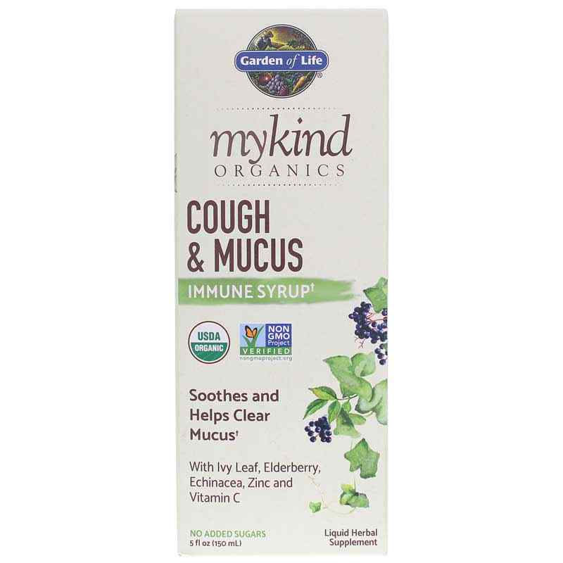 Cough & Mucus Immune Syrup, by Garden of Life mykind Organics