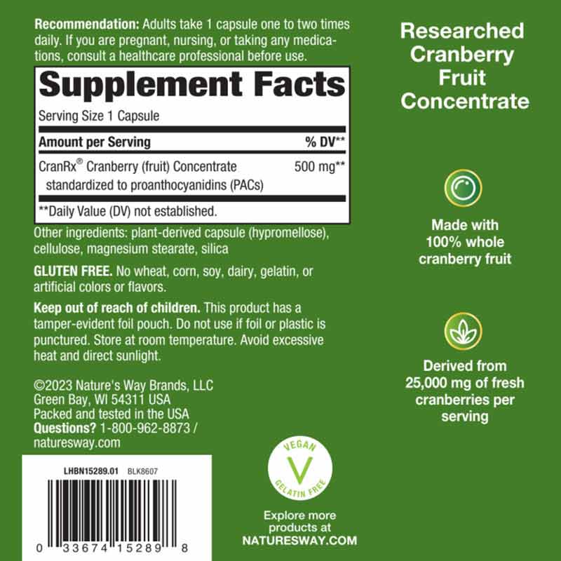 CranRx BioActive Cranberry, by Natures Way, image #2