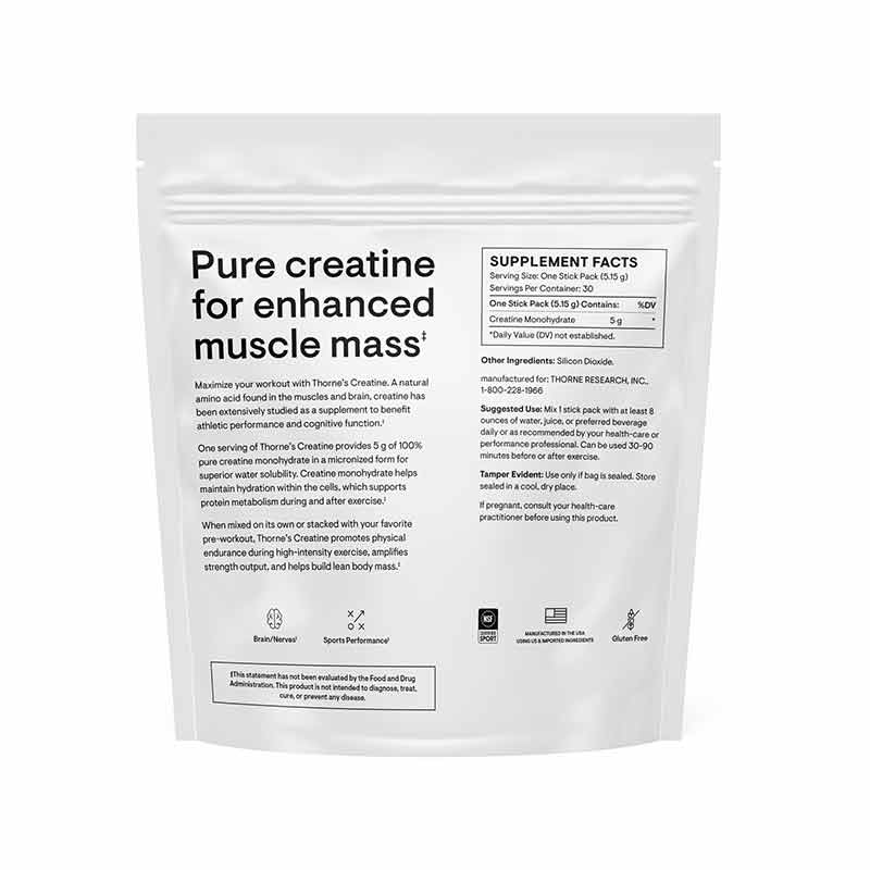 Creatine, Unflavored, 30 Packets, by Thorne Research, image #8