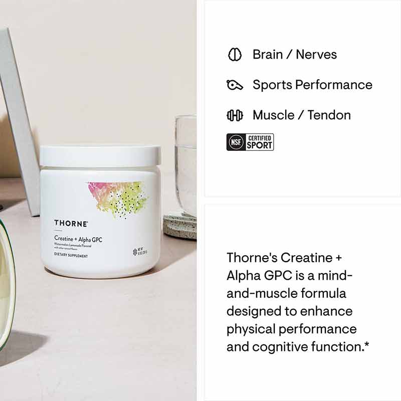 Creatine Alpha GPC, Watermelon Lemonade , 8.1 Oz, by Thorne Research, image #2