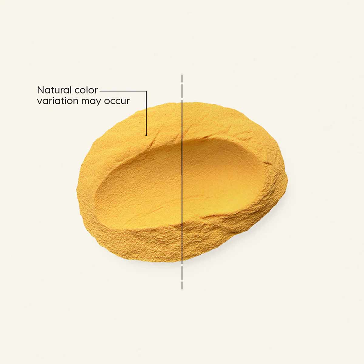 Golden-yellow collagen peptide powder with textured surface and natural color variation.