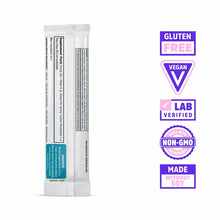 White Zhou Nutrition creatine stick pack box with nutrition label and certification badges for gluten-free, vegan, lab verifi