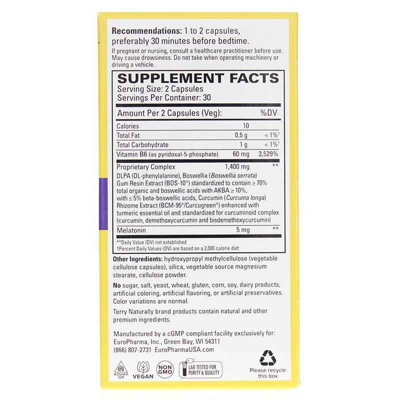 Curamin Nighttime Pain Relief, 60 Capsules, by Terry Naturally, image #2
