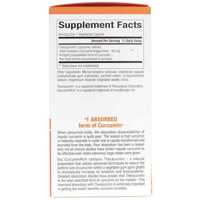 CurcuminRich Double Strength Theracurmin, 120 Veg Capsules, by Natural Factors, image #2