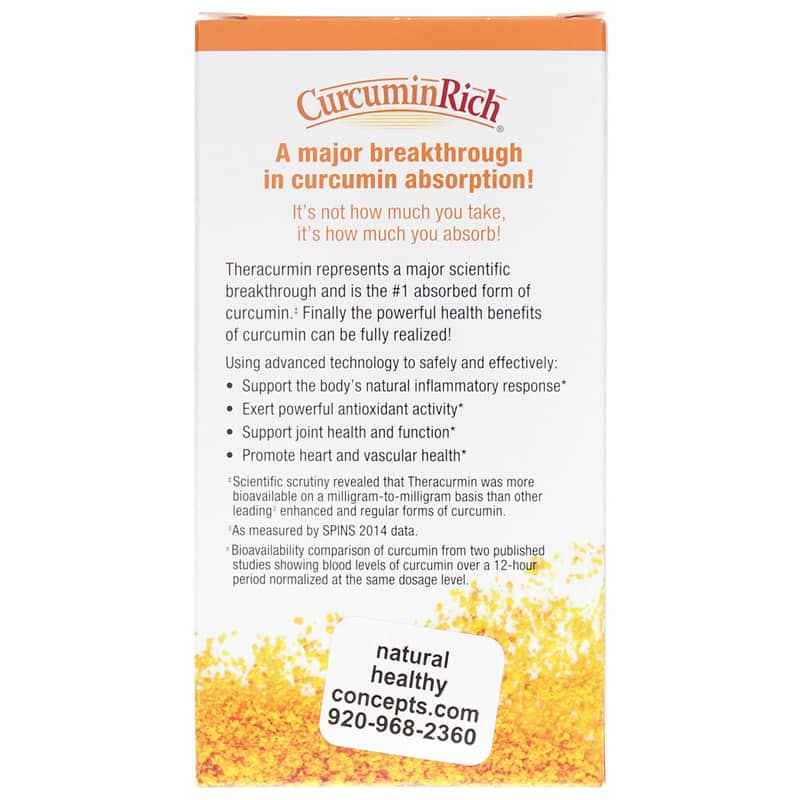 CurcuminRich Double Strength Theracurmin, 120 Veg Capsules, by Natural Factors, image #3