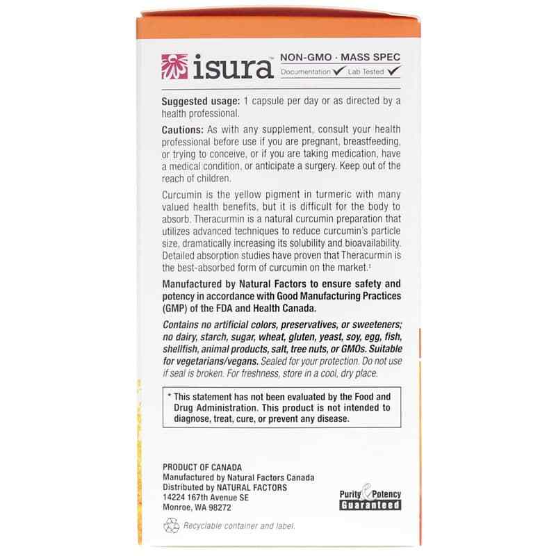 CurcuminRich Double Strength Theracurmin, 120 Veg Capsules, by Natural Factors, image #4