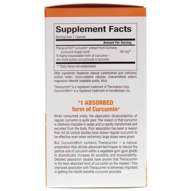 CurcuminRich Double Strength Theracurmin, 60 Veg Capsules, by Natural Factors, image #2