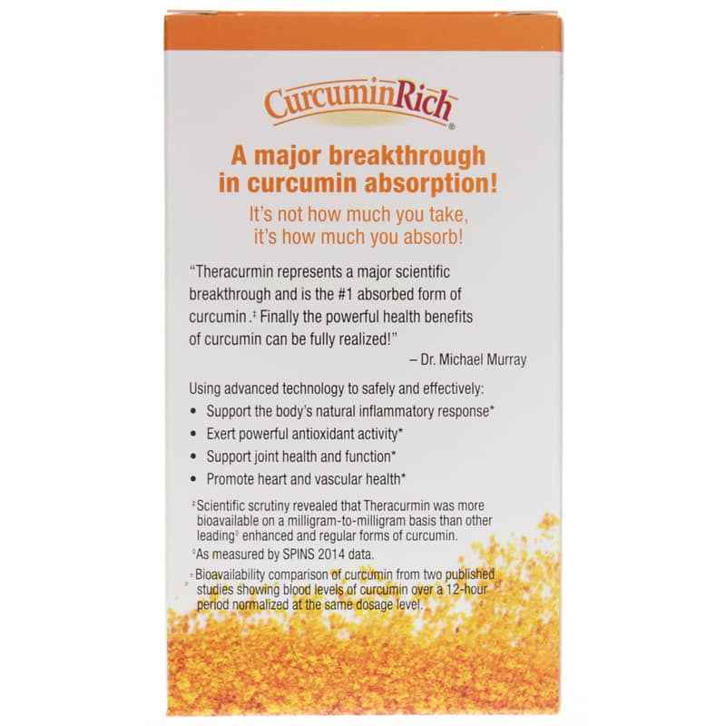 CurcuminRich Double Strength Theracurmin, 60 Veg Capsules, by Natural Factors, image #4