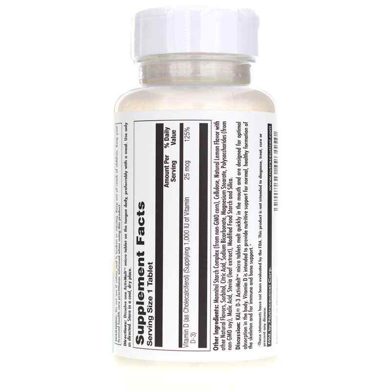 D-3 1000 IU ActivMelt, Lemon Meringue, by Kal, image #3